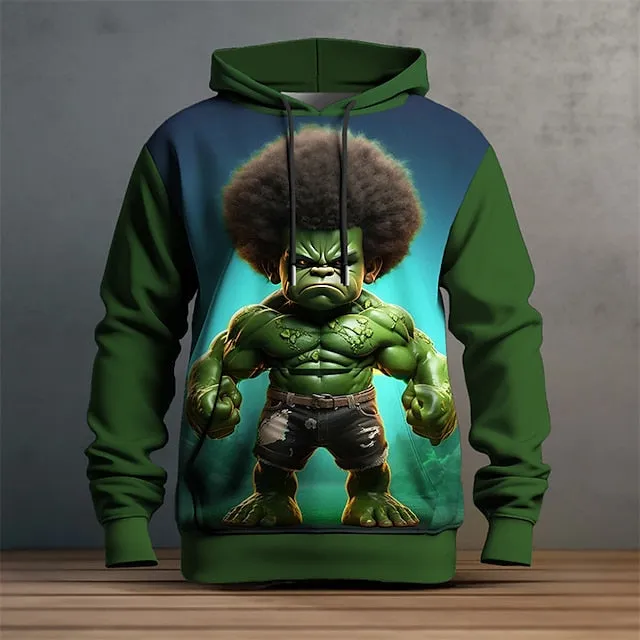 3D Graphic Cartoon Men's Designer Hoodie for Outdoor Adventures