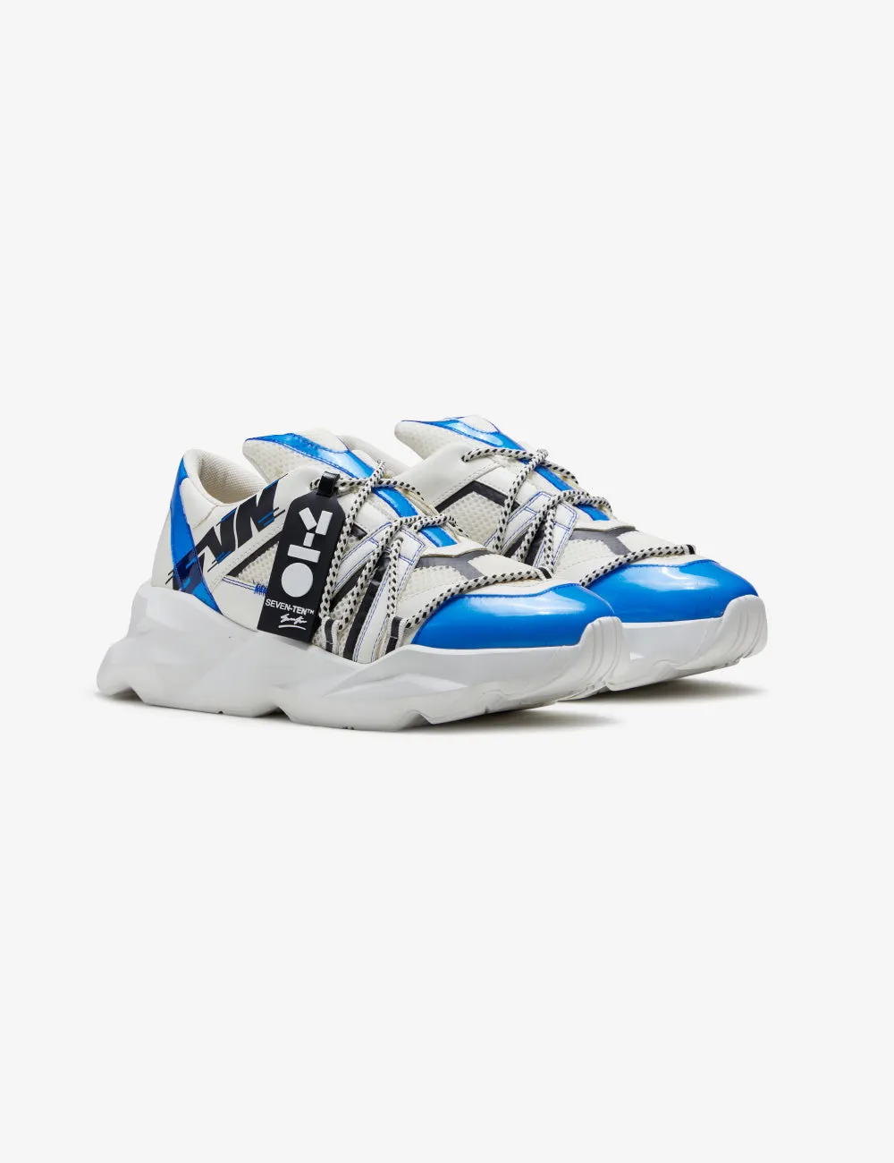 722 white blue graphic chunky sneaker