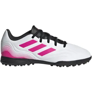 adidas Copa Sense .3 Junior Turf Shoes - White/White/Shock Pink