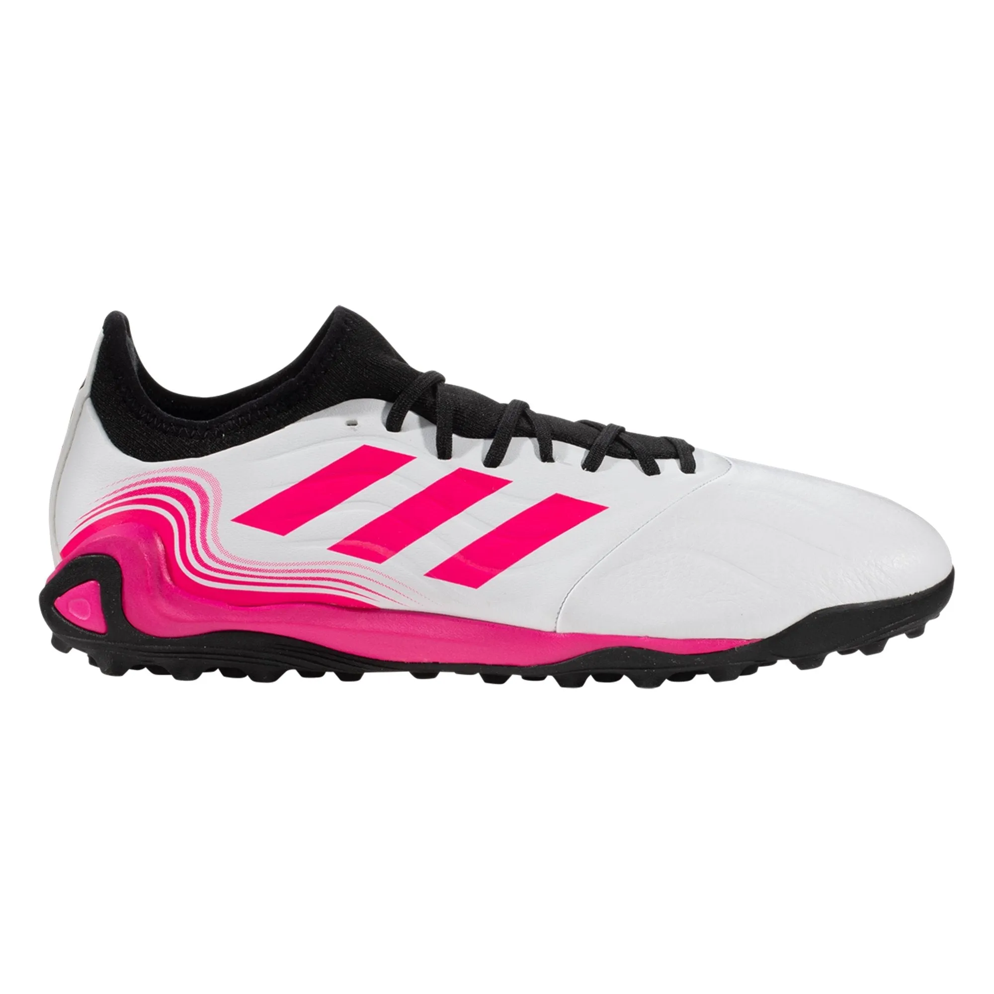 adidas Copa Sense .3 Turf Shoes- White/White/Shock Pink