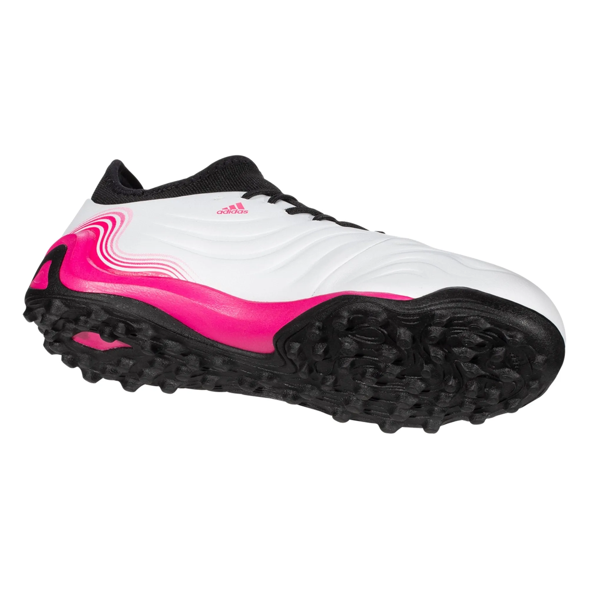 adidas Copa Sense .3 Turf Shoes- White/White/Shock Pink