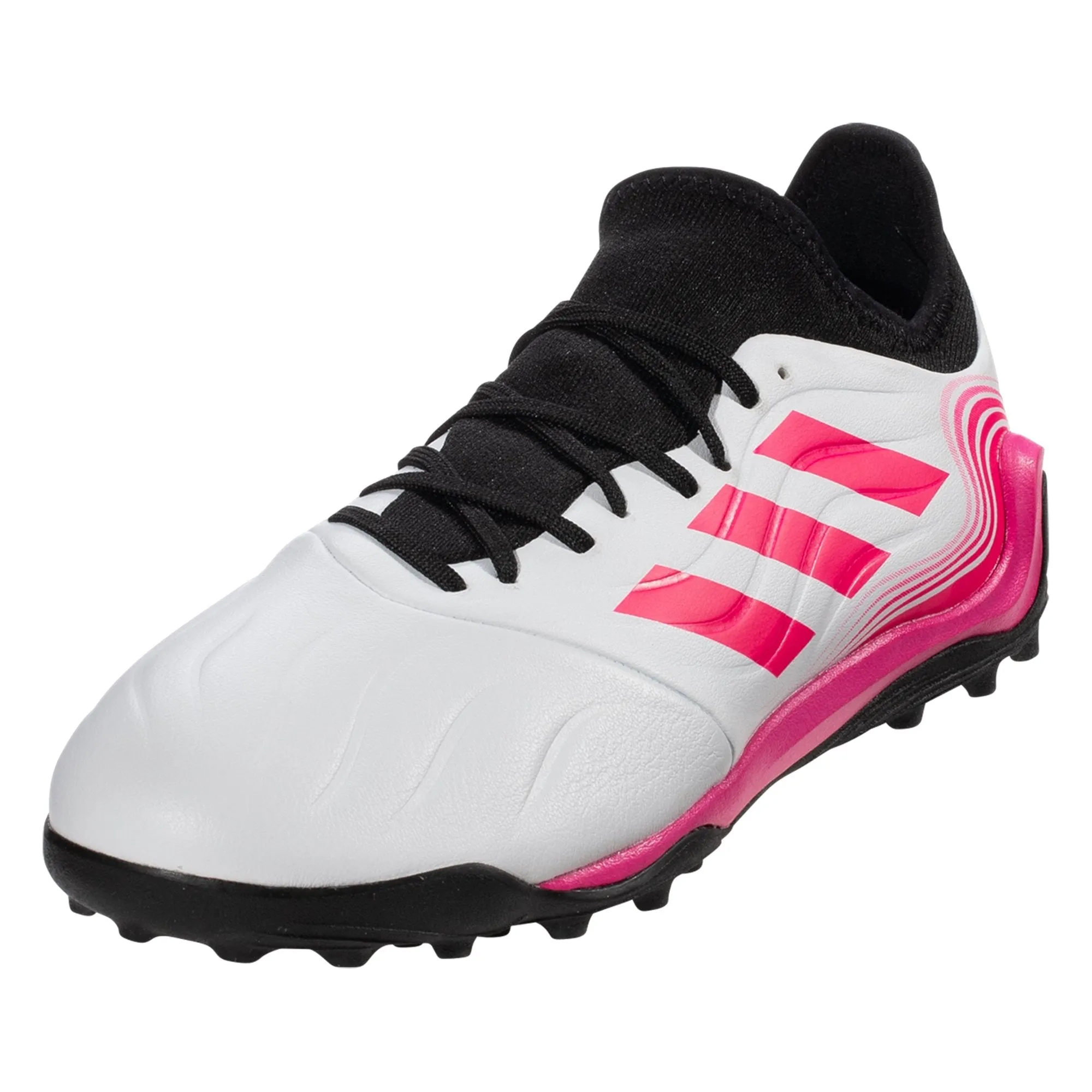 adidas Copa Sense .3 Turf Shoes- White/White/Shock Pink