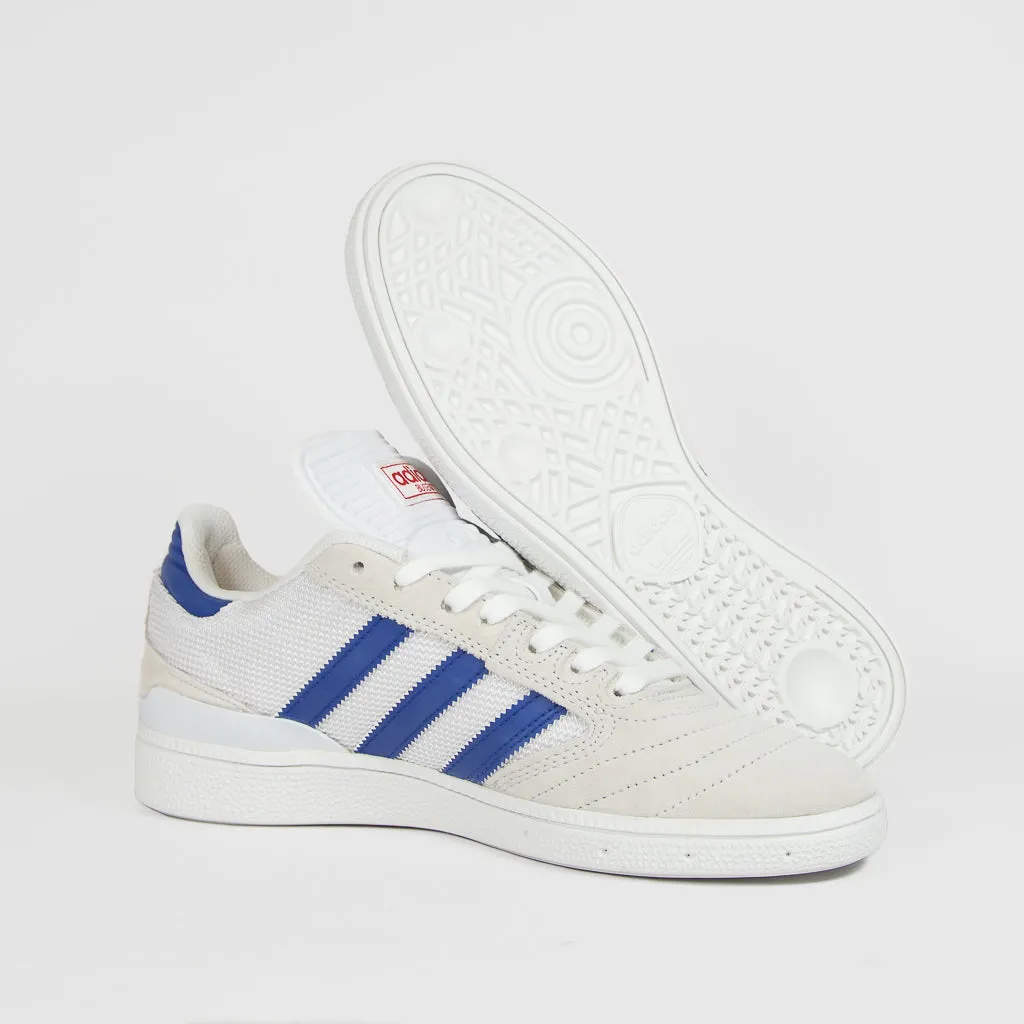 Adidas Skateboarding - Busenitz Shoes - Crystal White / Semi Lucid Blue / Gold Metallic