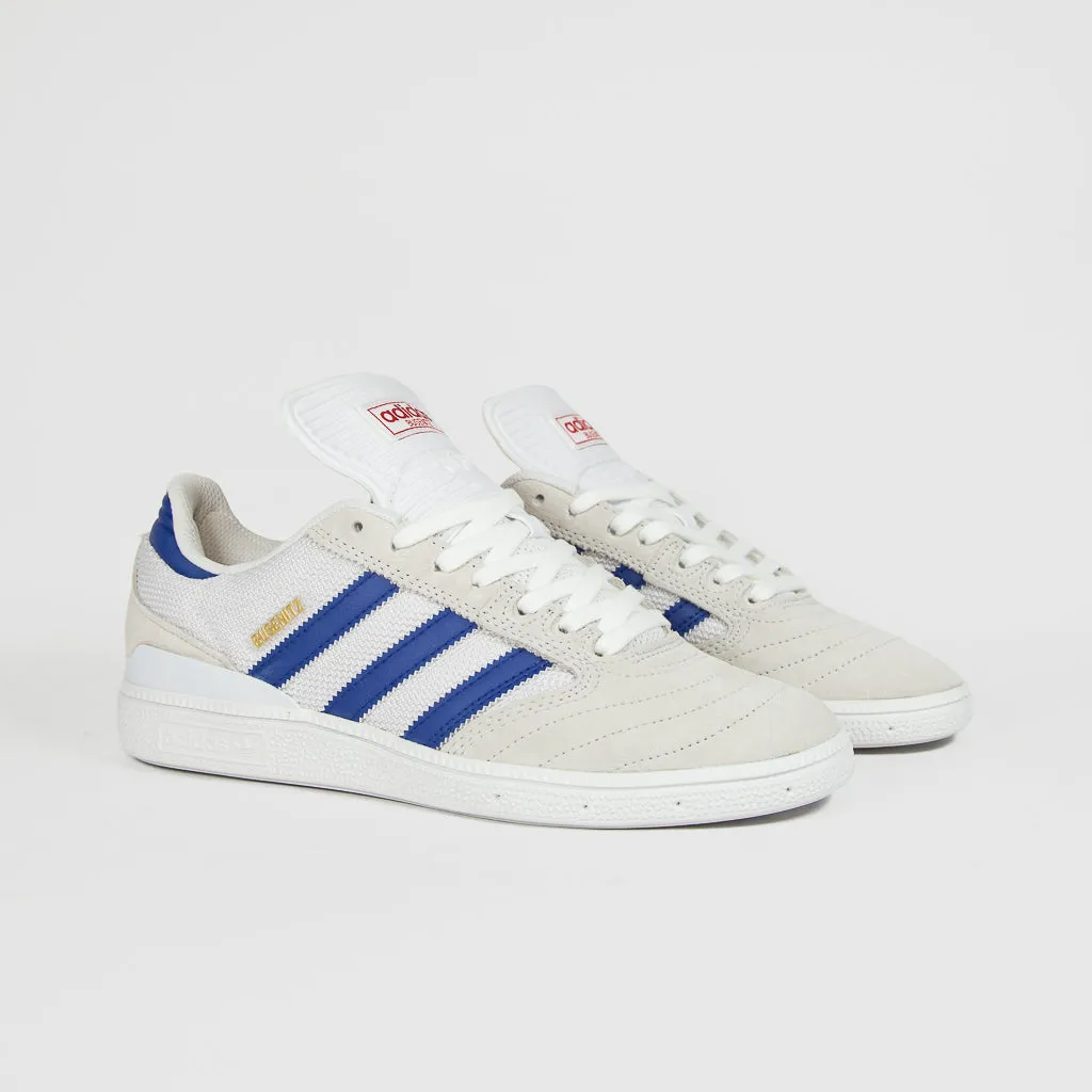 Adidas Skateboarding - Busenitz Shoes - Crystal White / Semi Lucid Blue / Gold Metallic