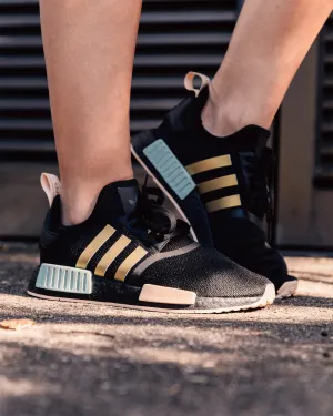 Adidas Women's NMD_R1 Core Black / Gold Metallic / Halo Amber