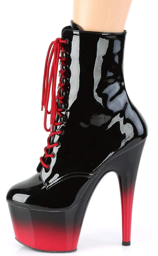 ADORE-1020BR-H Black & Red Patent Ombre Boots