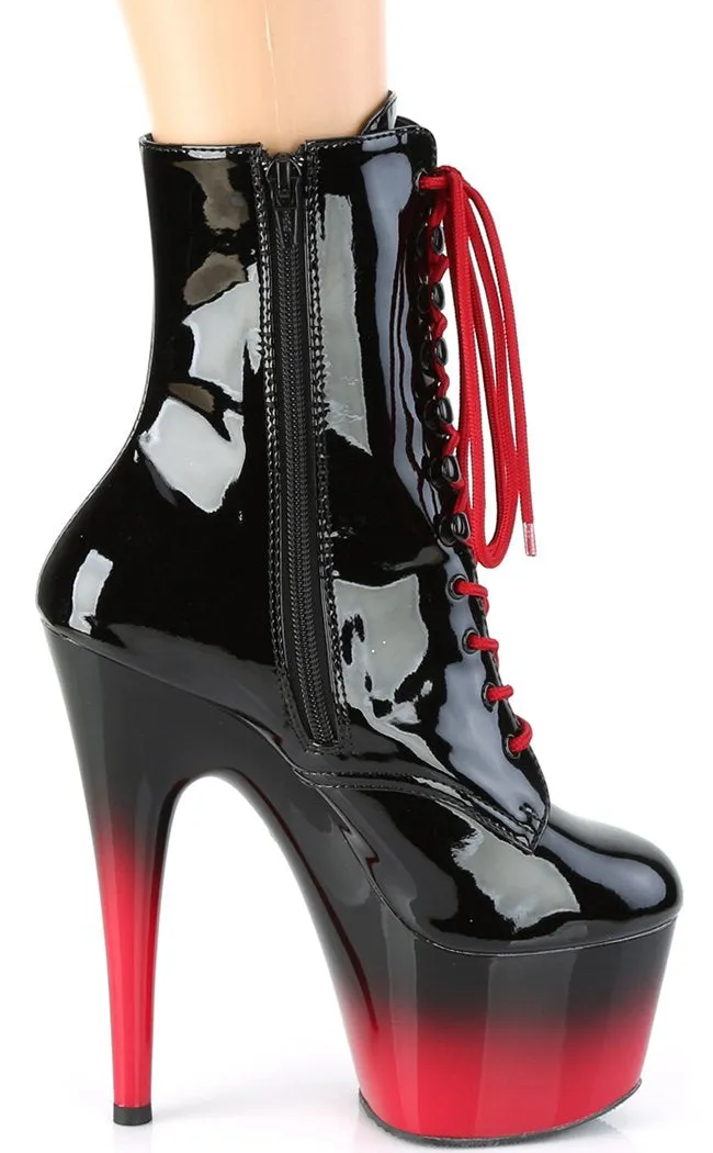 ADORE-1020BR-H Black & Red Patent Ombre Boots