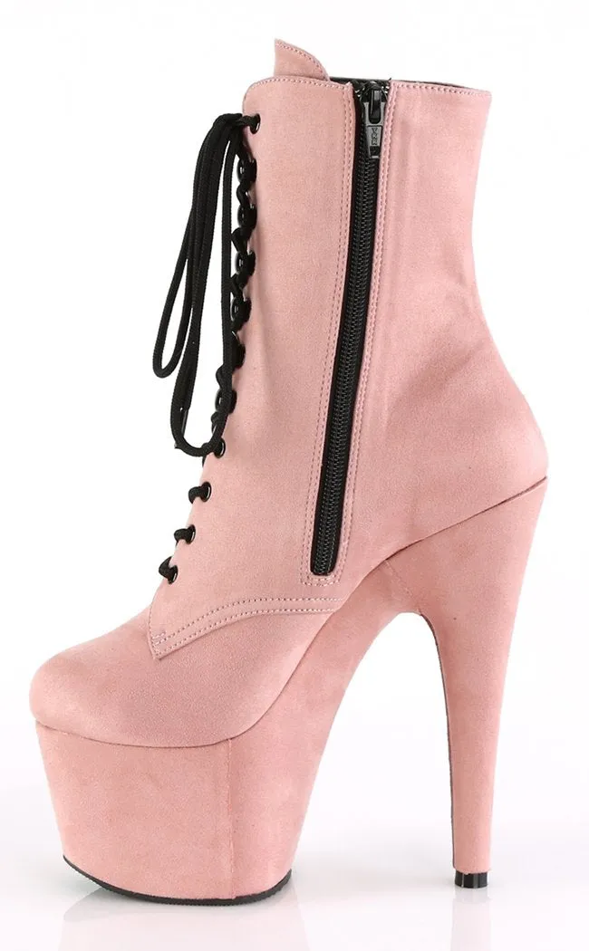 ADORE-1020FS Baby Pink Suede Ankle Boots