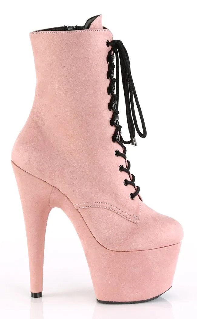 ADORE-1020FS Baby Pink Suede Ankle Boots