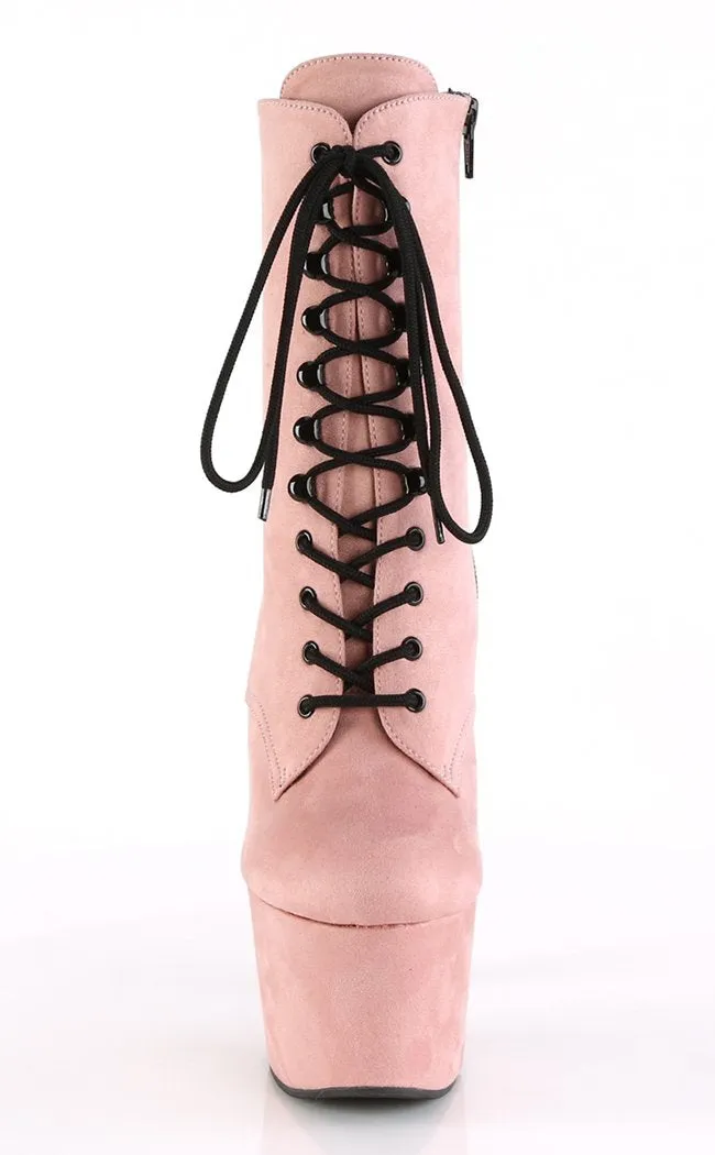 ADORE-1020FS Baby Pink Suede Ankle Boots