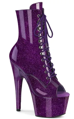 ADORE-1021GP Purple Glitter Patent Ankle Boots