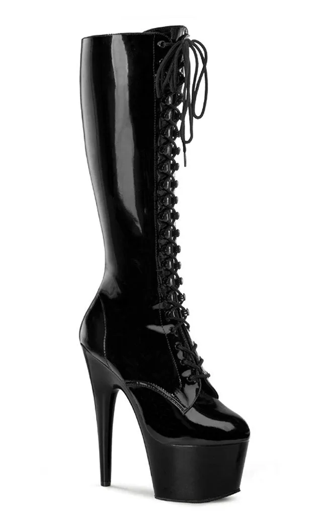 ADORE-2023 Black Patent Knee Boots