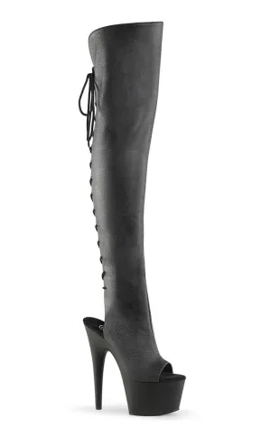 ADORE-3019 Black Vegan Leather Thigh High Boots