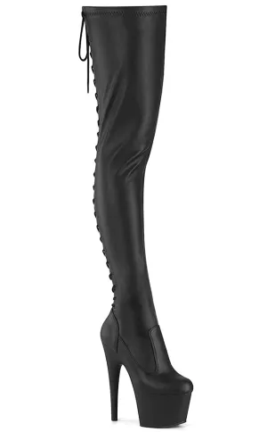 ADORE-3850 Black Vegan Leather Thigh High Boots