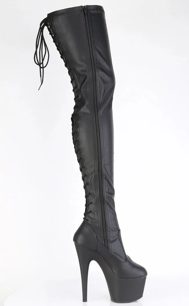 ADORE-3850 Black Vegan Leather Thigh High Boots