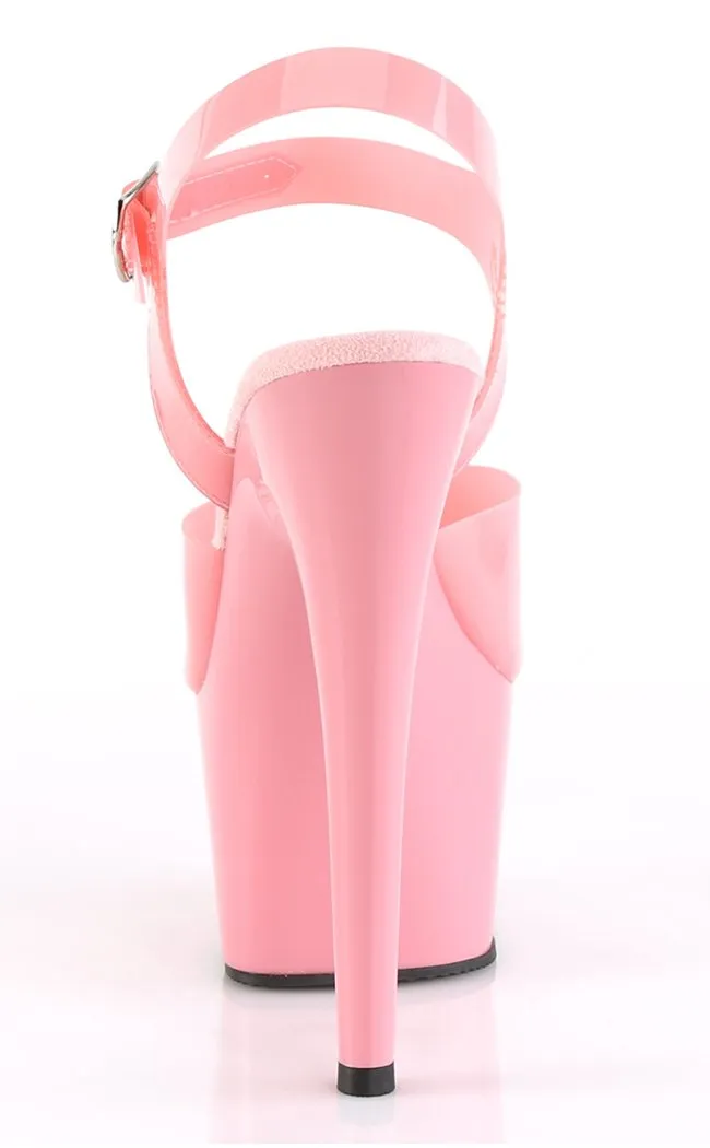 ADORE-708N Baby Pink Jelly-Like Platform Heels