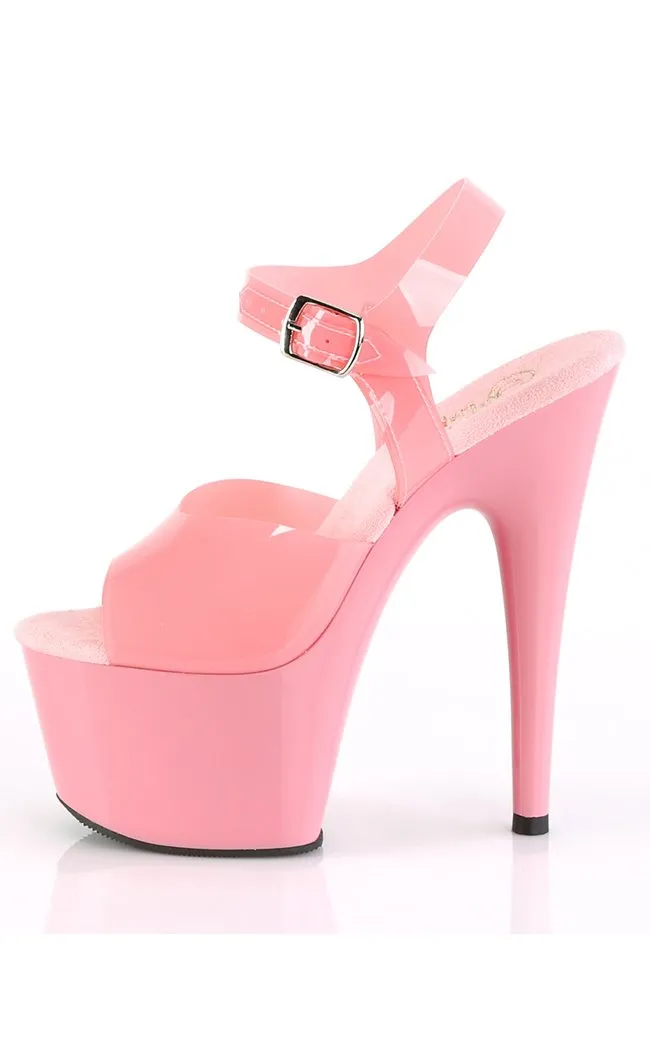 ADORE-708N Baby Pink Jelly-Like Platform Heels