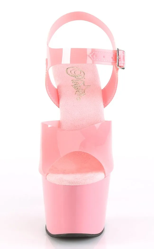 ADORE-708N Baby Pink Jelly-Like Platform Heels