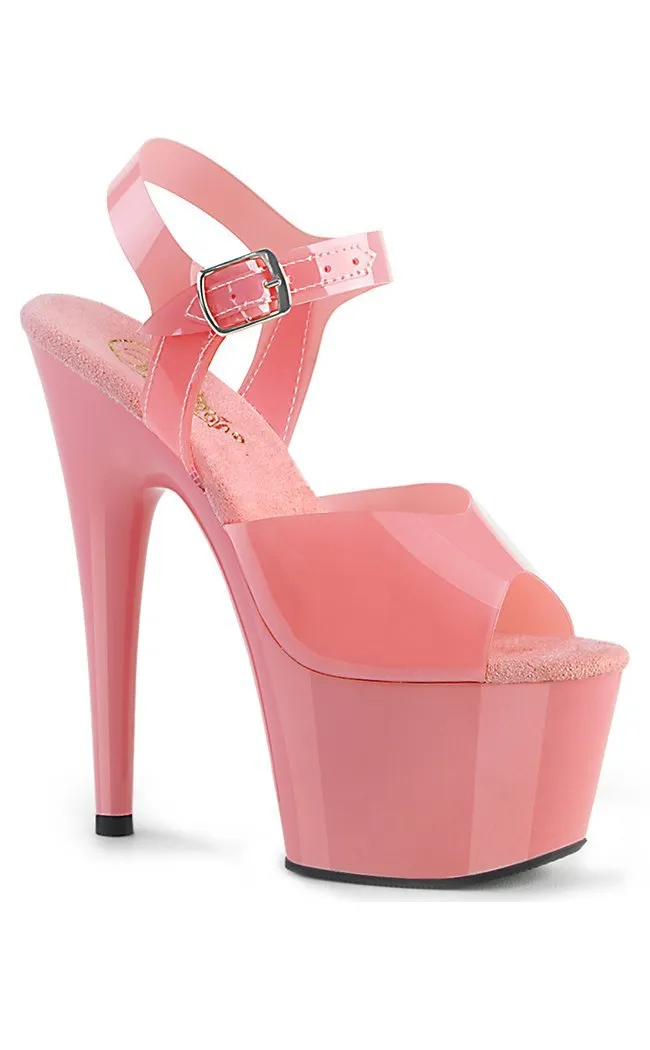 ADORE-708N Baby Pink Jelly-Like Platform Heels