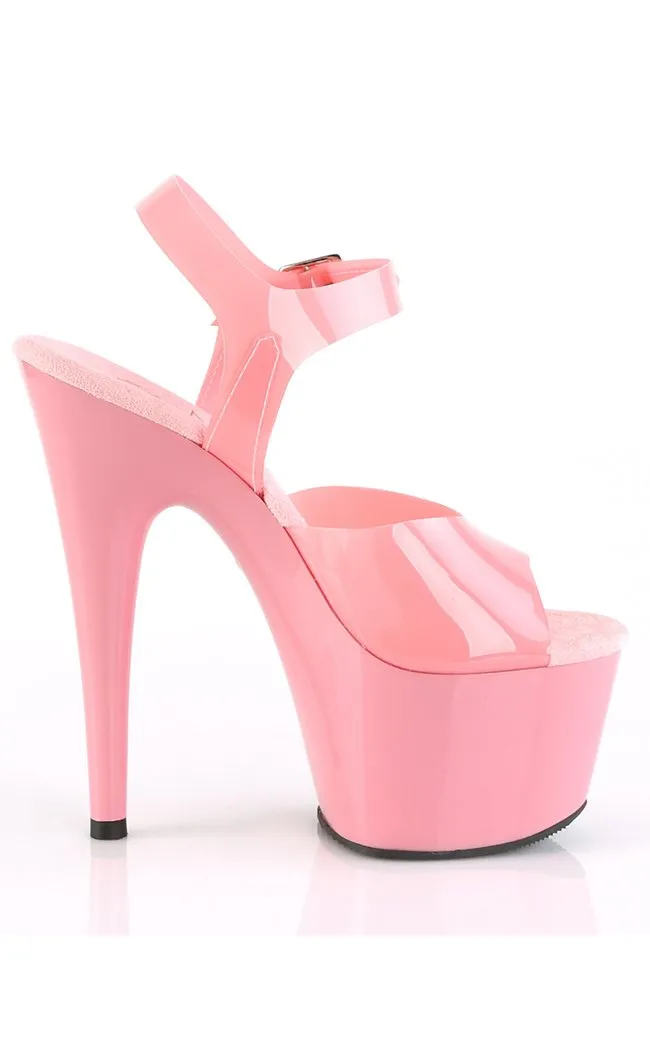 ADORE-708N Baby Pink Jelly-Like Platform Heels