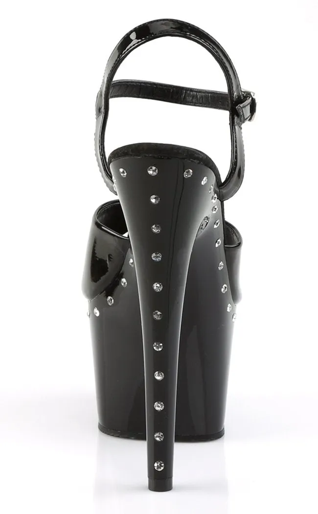 ADORE-709LS Black & Rhinestone Heels