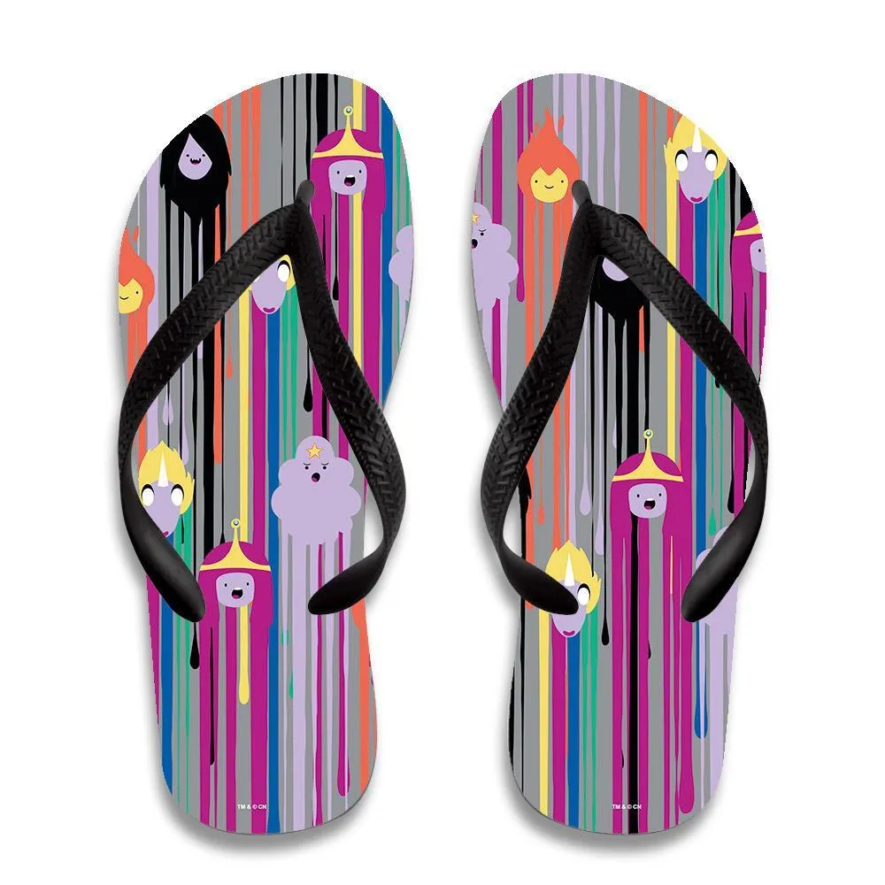 Adventure Time Drip Art Flip Flops