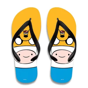 Adventure Time Jake and Finn Flip Flops