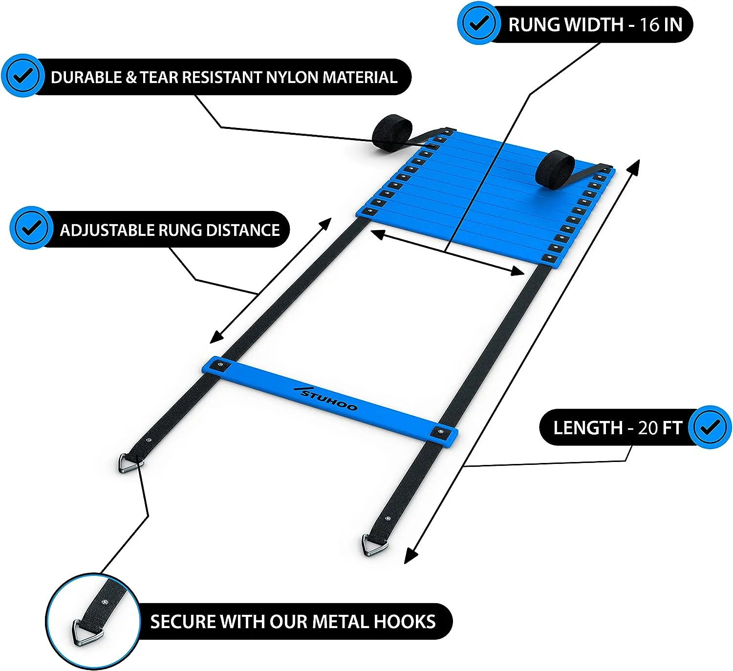 Agility Training Equipment Set | Soccer Training Equipment for Kids | Agility Ladder Speed Training Equipment with Bag | Football Training Equipment with Hurdles, Cones for Footwork