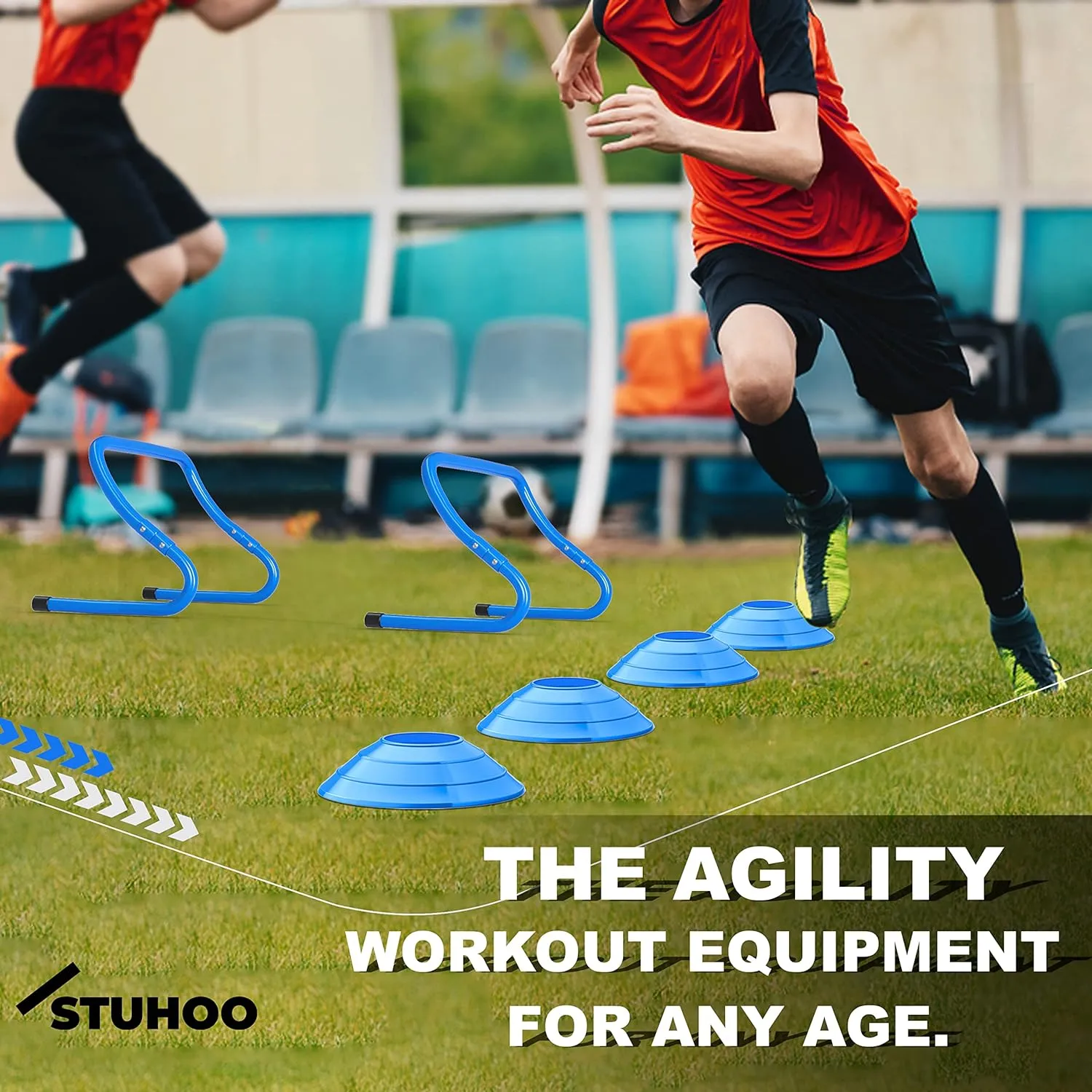 Agility Training Equipment Set | Soccer Training Equipment for Kids | Agility Ladder Speed Training Equipment with Bag | Football Training Equipment with Hurdles, Cones for Footwork