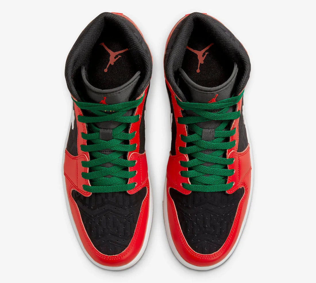 Air Jordan 1 Mid SE Black Fire Red White Malachite DQ8417-006