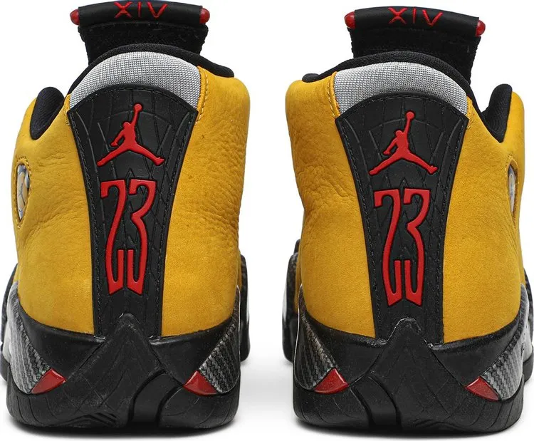 Air Jordan 14 Retro GS Reverse Ferrari Sneakers, Gold