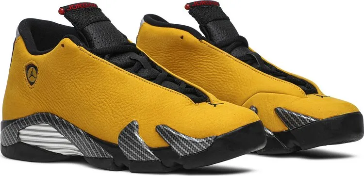 Air Jordan 14 Retro GS Reverse Ferrari Sneakers, Gold