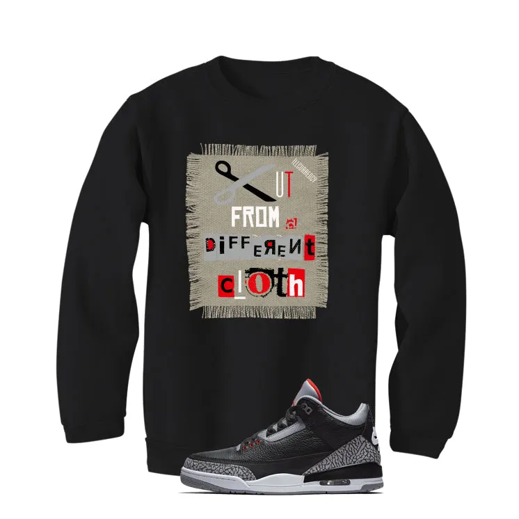 Air Jordan 3 Black Cement Black T-Shirt (Cut from a different cloth)| illcurrency