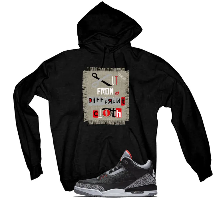 Air Jordan 3 Black Cement Black T-Shirt (Cut from a different cloth)| illcurrency