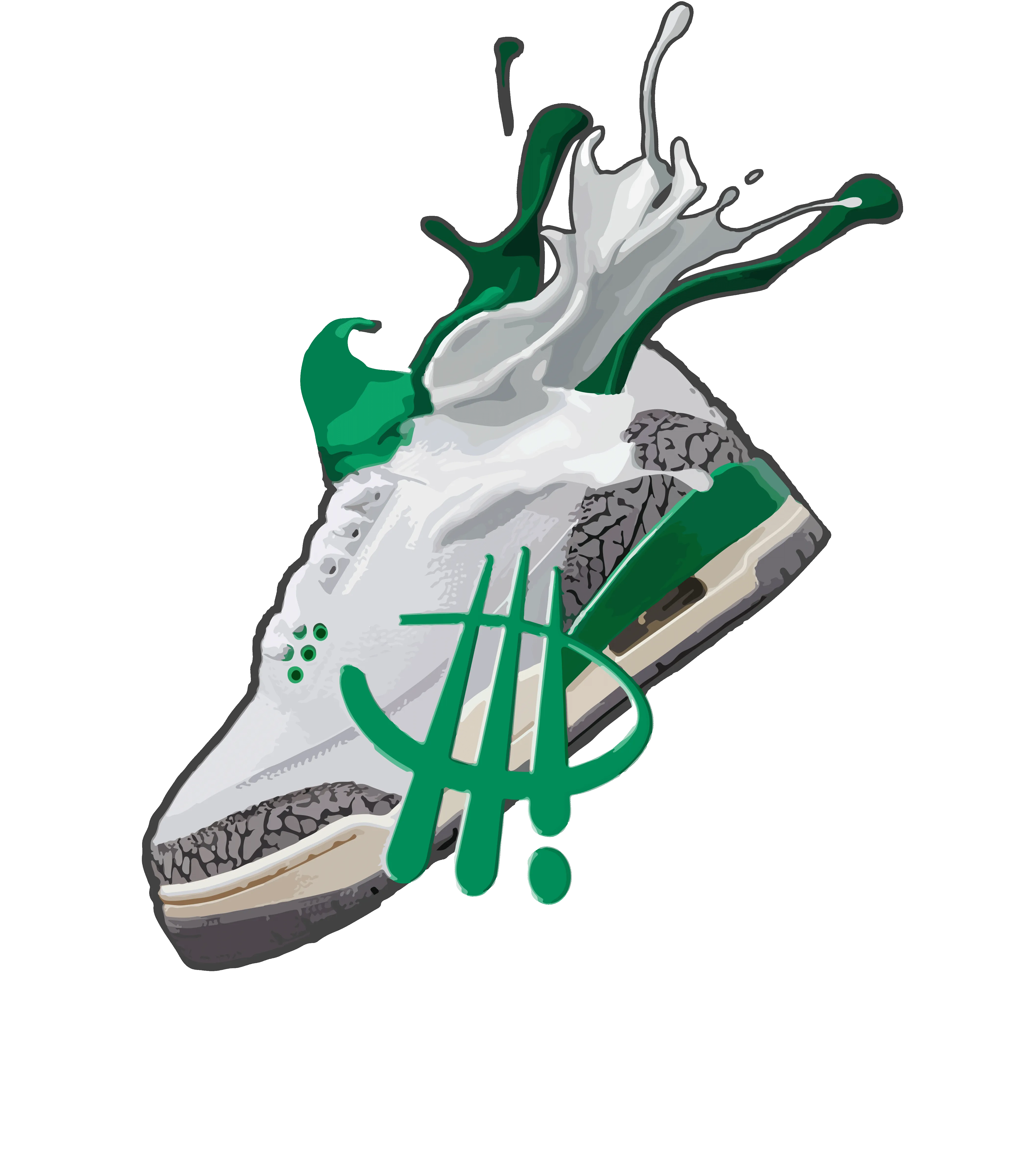 Air Jordan 3 “Lucky Green” | ILLCURRENCY Black T-Shirt (SPLASH)