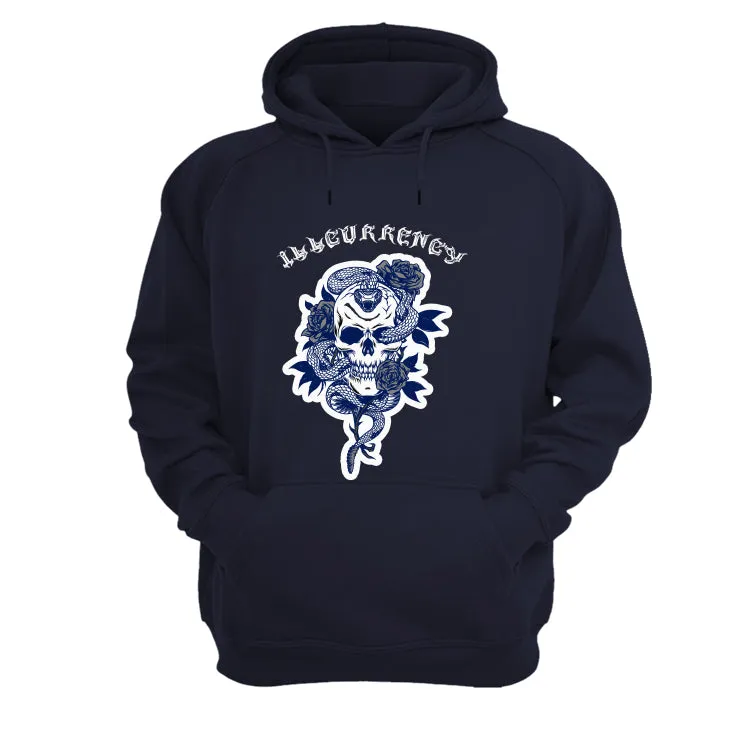 Air Jordan 5 “Georgetown” | illcurrency Navy Blue T-Shirt (Skeleton Rose)