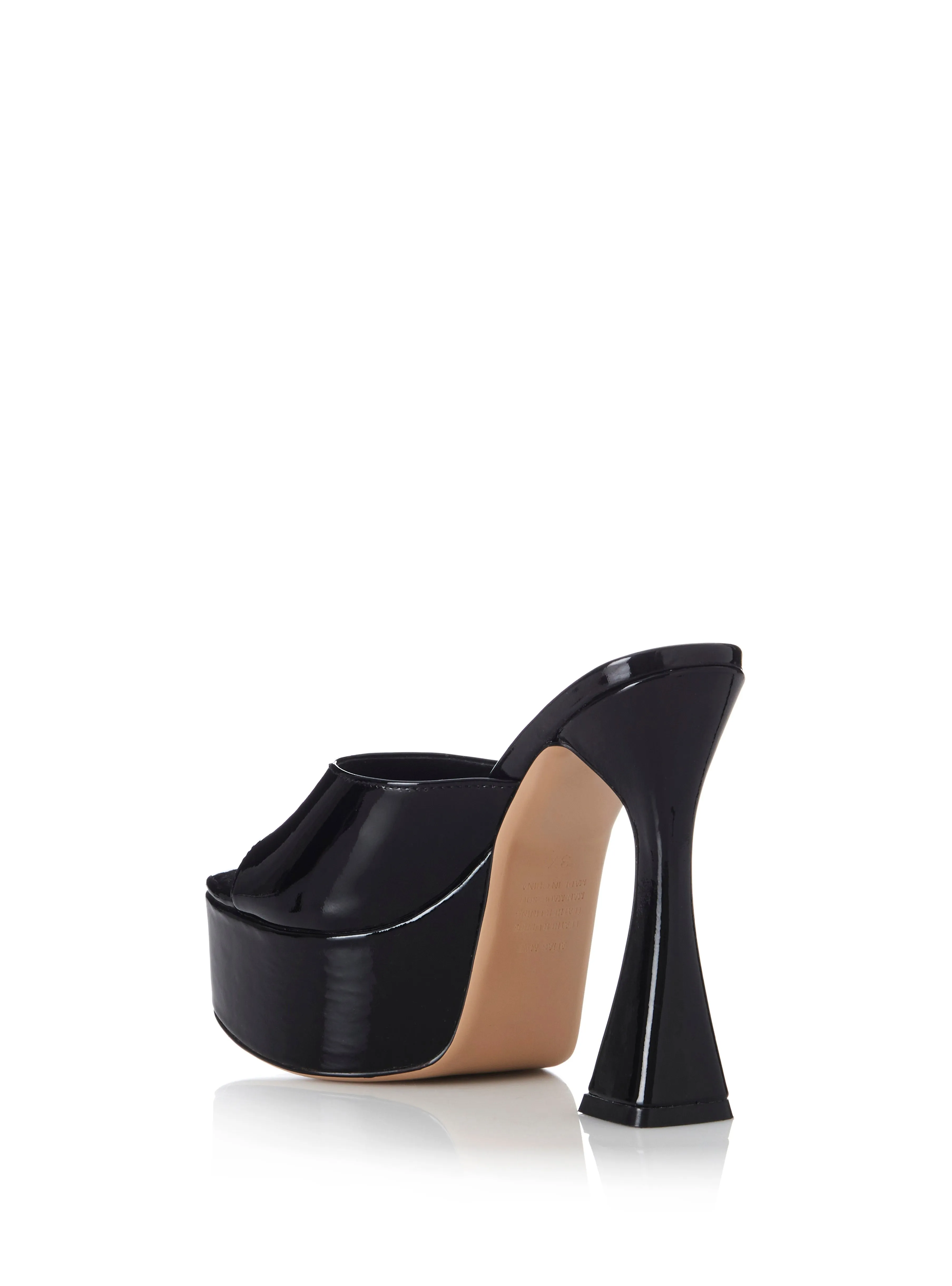 ALIAS MAE Womens Delphi Leather Heels Black Patent Leather