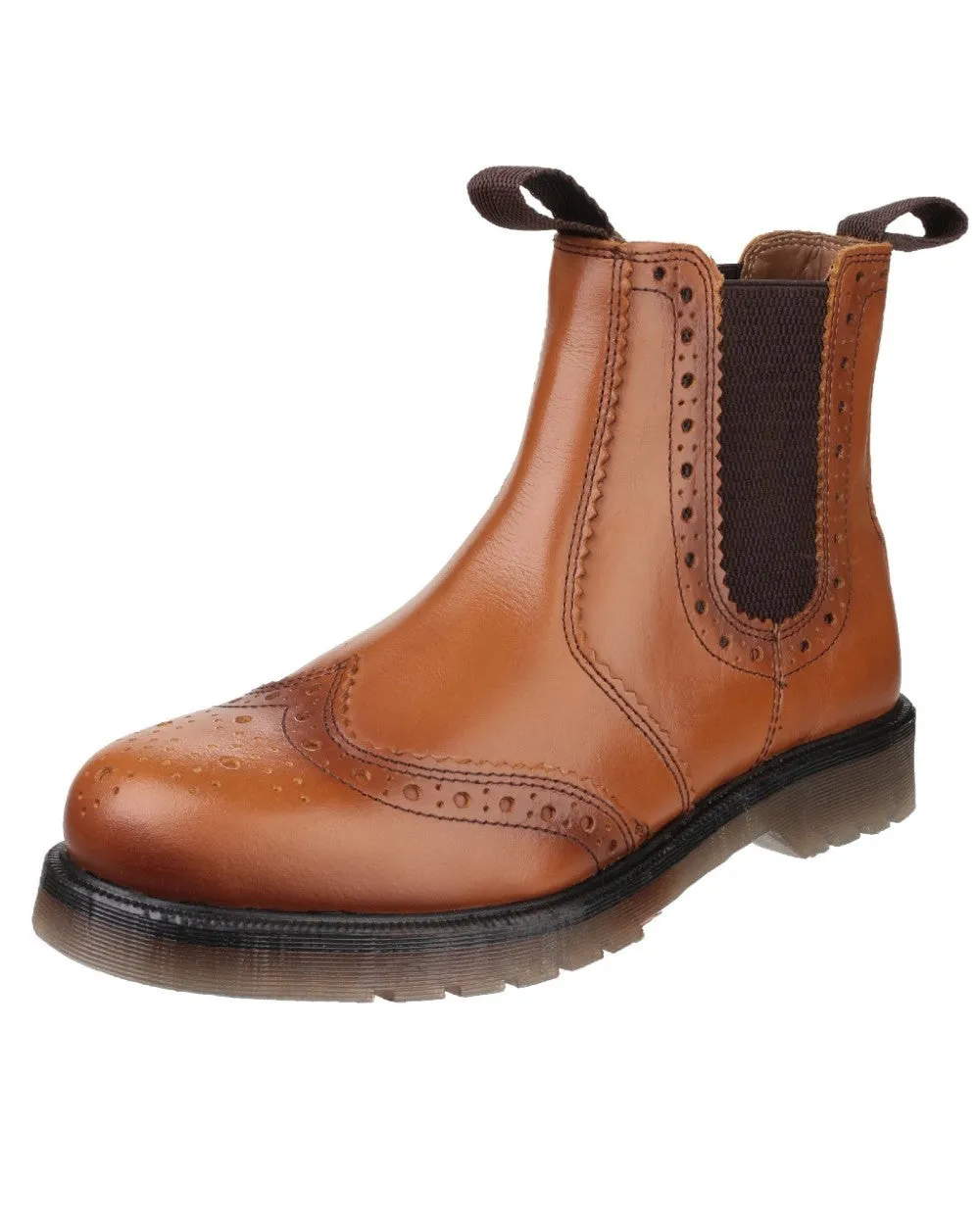 Amblers Mens Dalby Pull On Brogue Dealer Boots