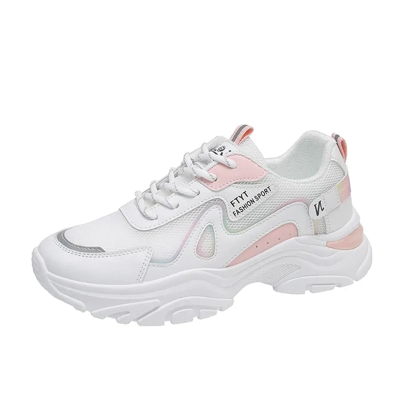 Amozae-2024 BKQU New Women's Sneakers Women Platform Flat Shoes for Women Shoes white Casual Trainers Ladies Chunky Sport Shoes Female