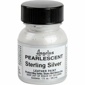 Angelus Pearlescent Acrylic Paint Sterling Silver #454 29Ml For Leather, Vinyl, Fabric