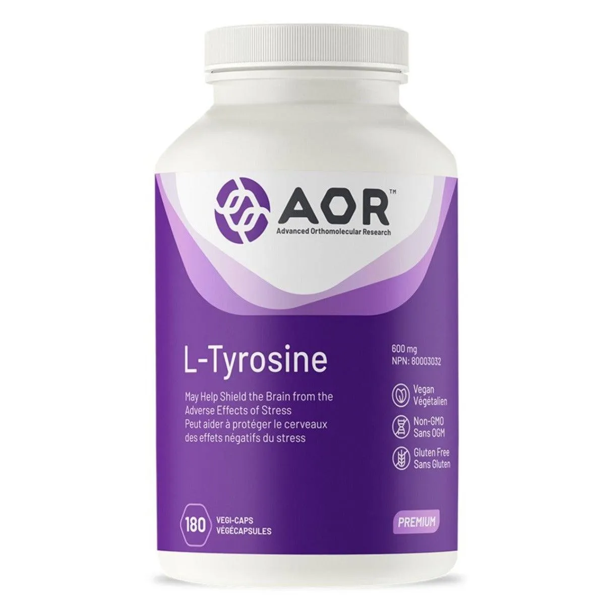 AOR L-Tyrosine 600 mg 180 Veggie Caps