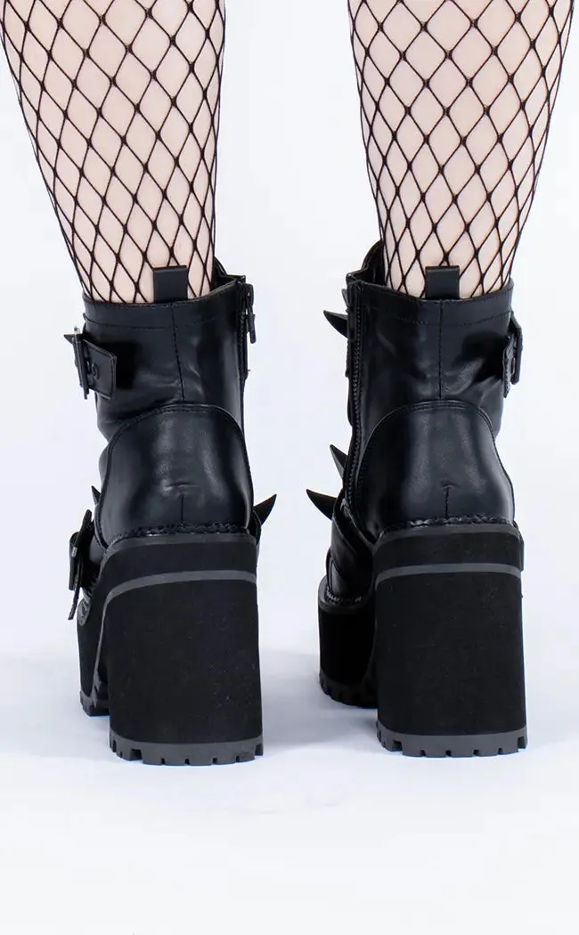 ASSAULT-72 Black Vegan Leather Ankle Boots (AU Stock)