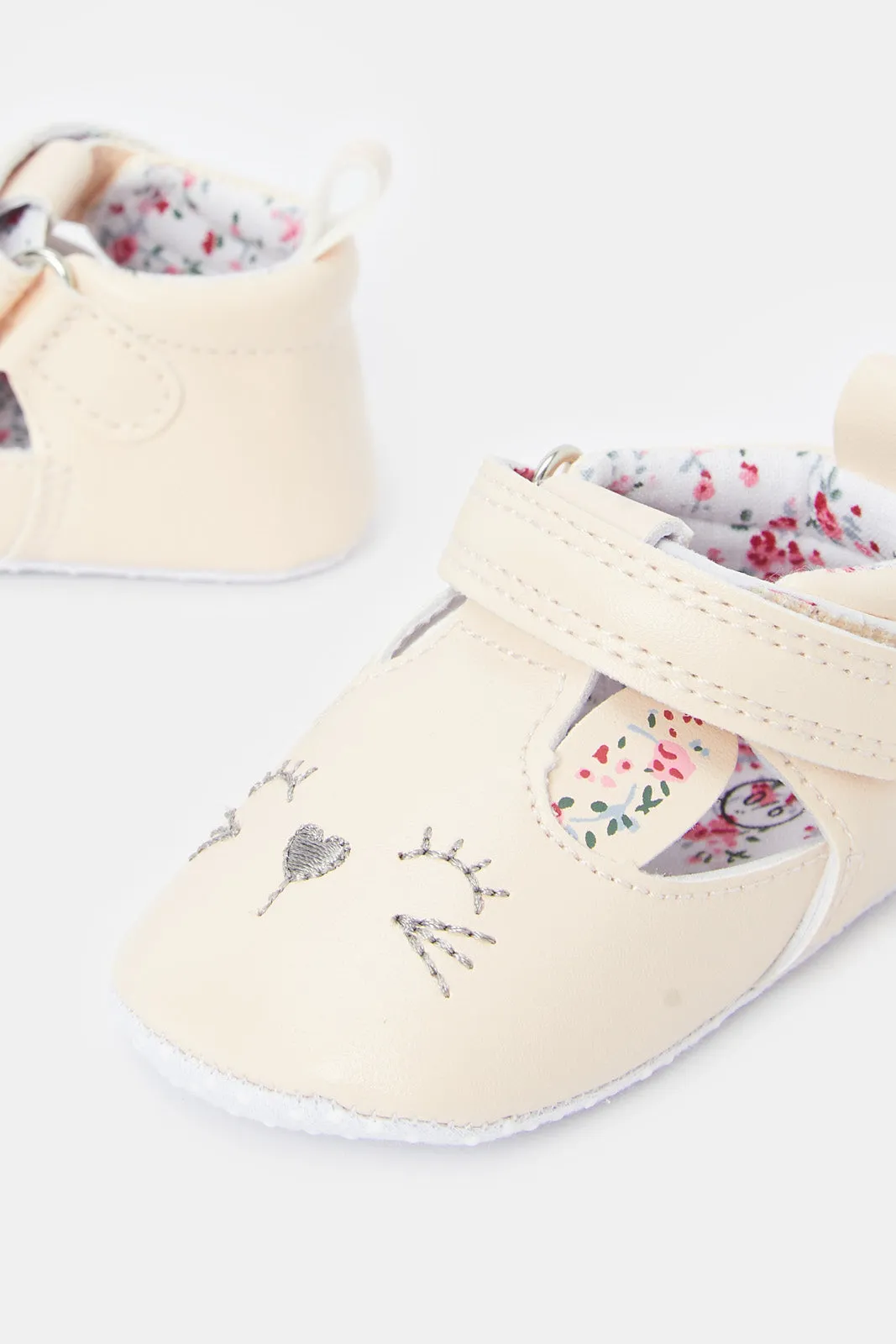 Baby Pink Bunny Pram Shoe