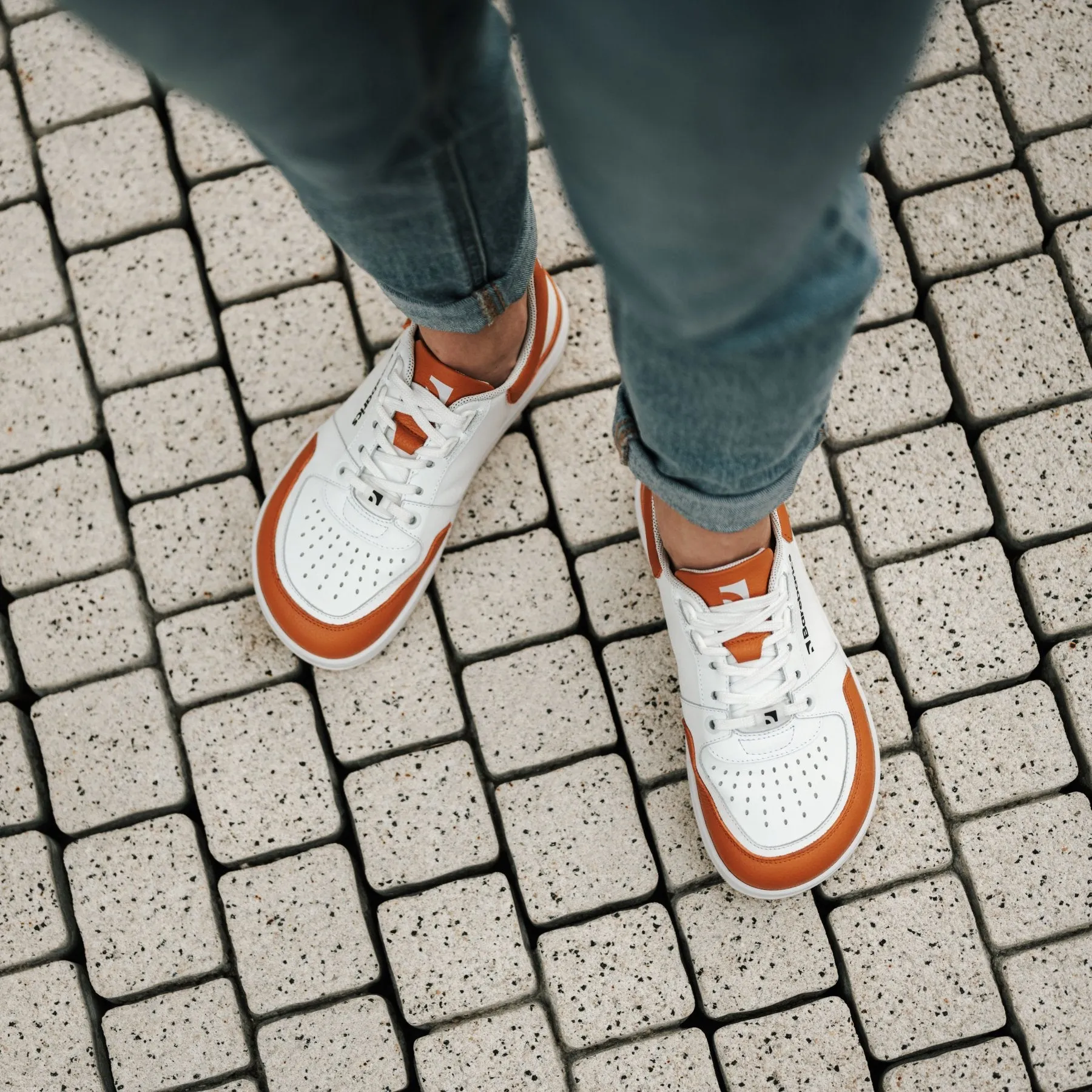 Barefoot Sneakers Barebarics Wave - White & Orange