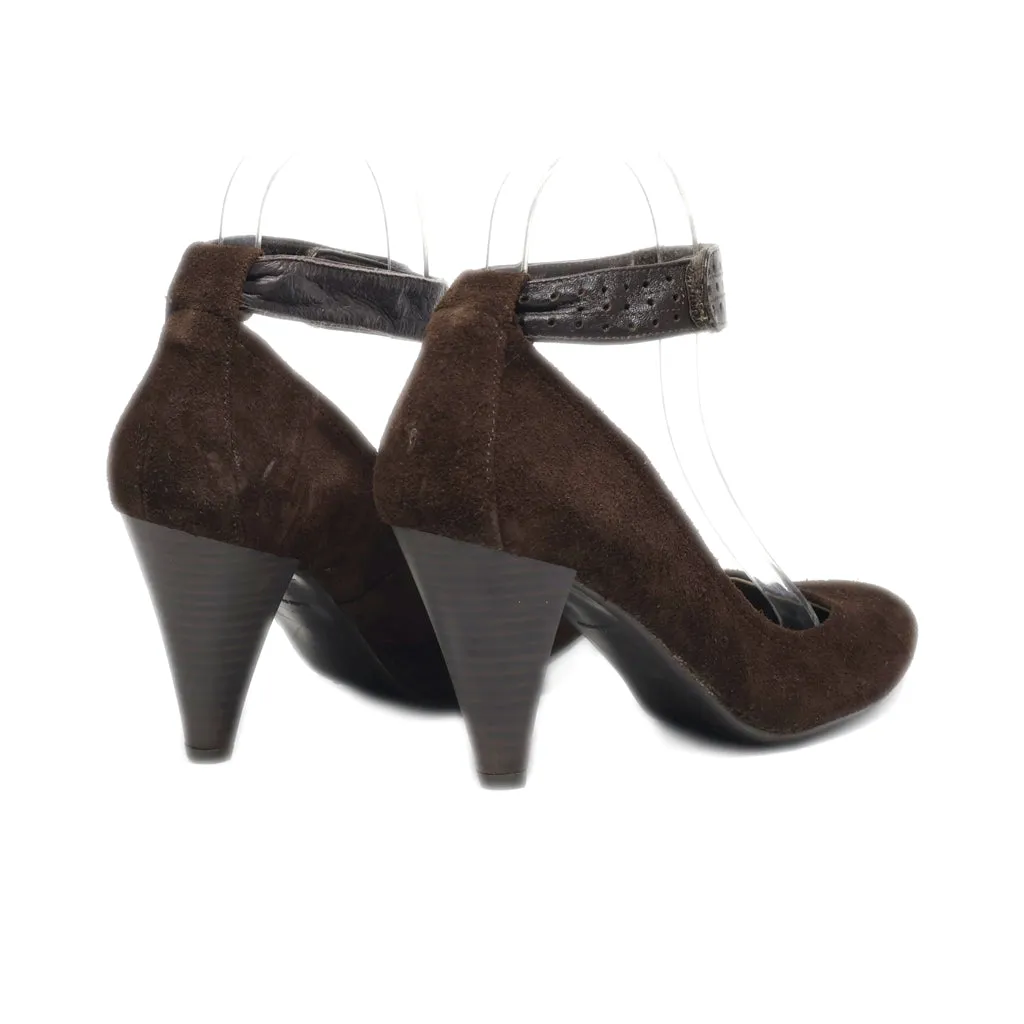 Bata High-Heel Shoes Suede Brown Colour For Women