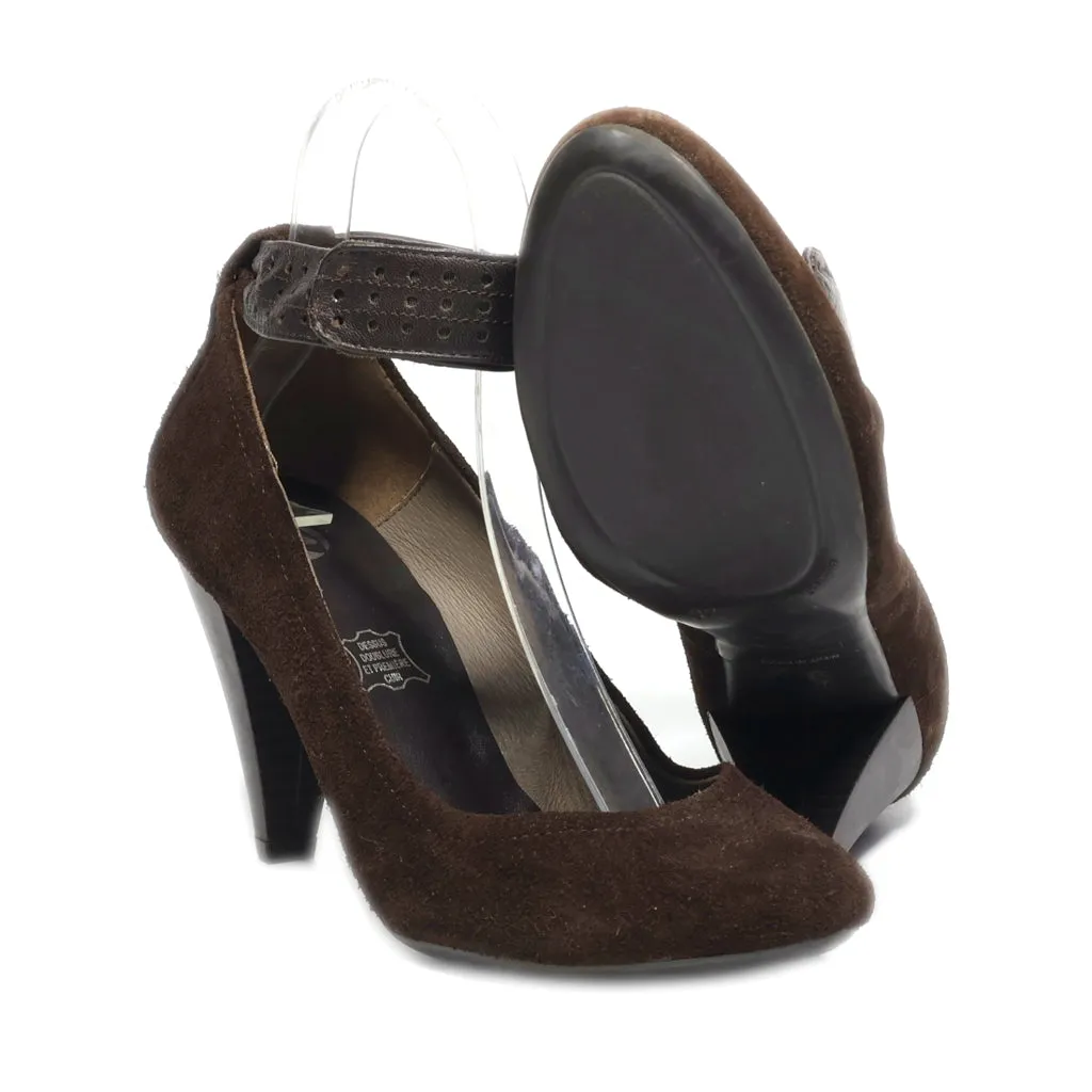 Bata High-Heel Shoes Suede Brown Colour For Women