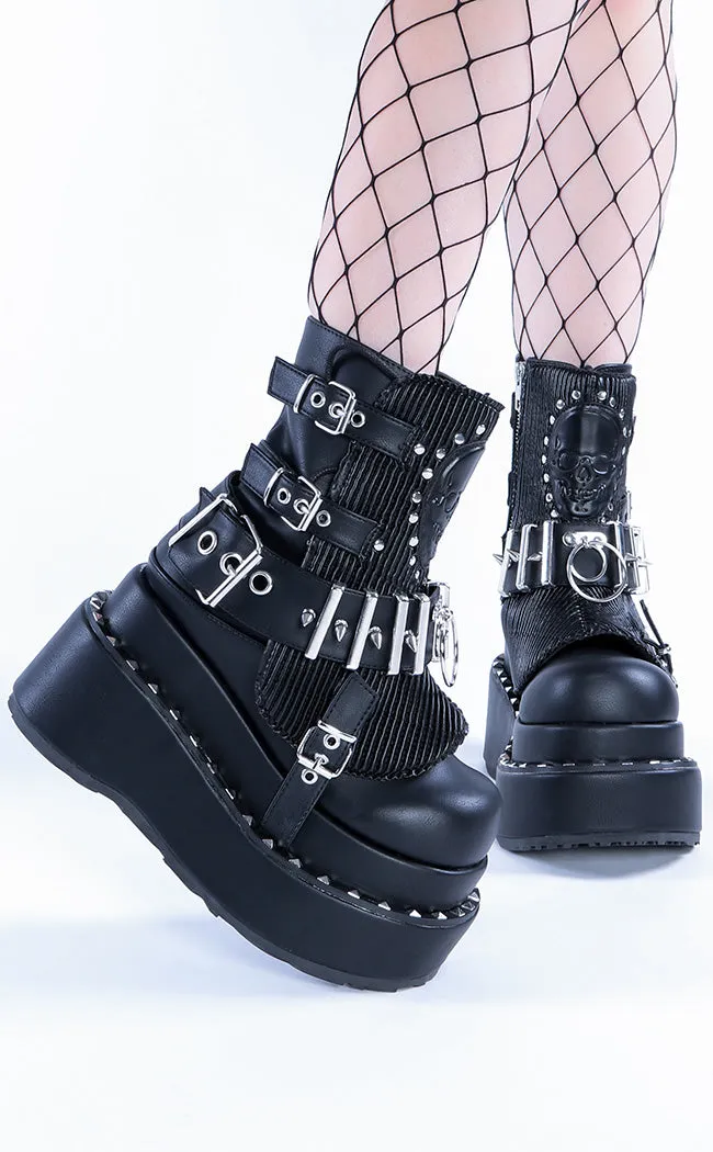 BEAR-150 Black Vegan Platform Boots