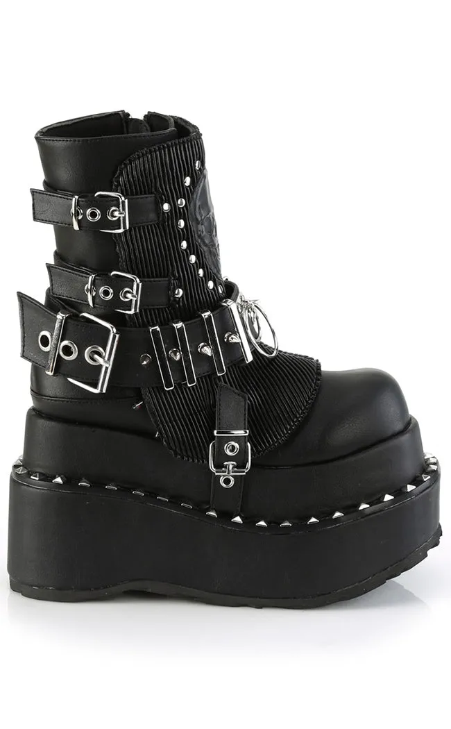 BEAR-150 Black Vegan Platform Boots