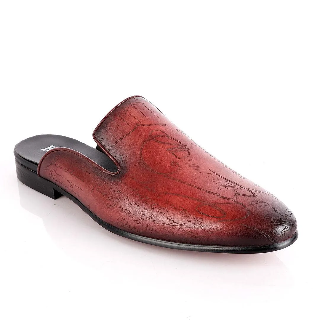 Berluti Crested Slip On Wine Half shoe