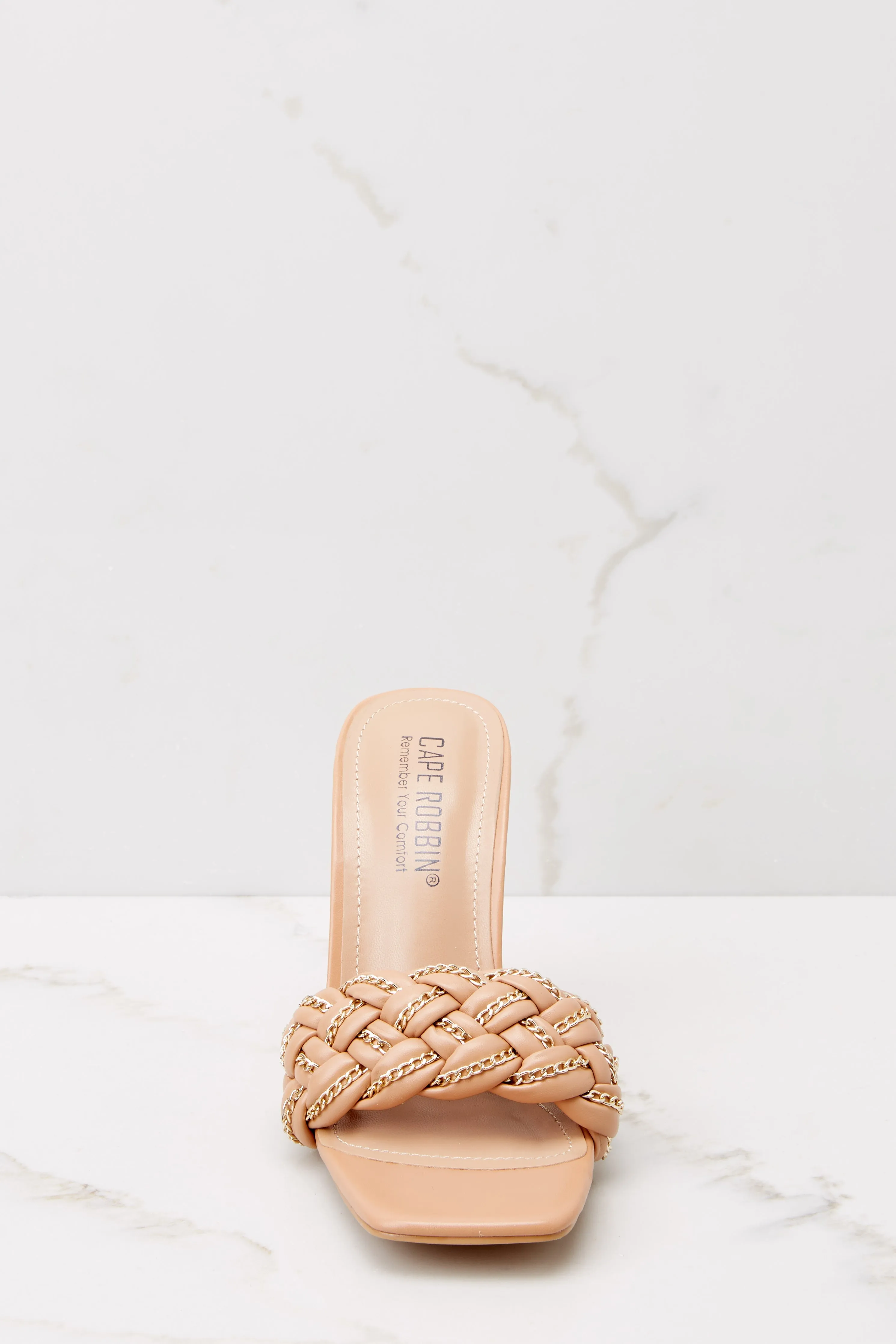 Beyond Belief Tan Braided Heels